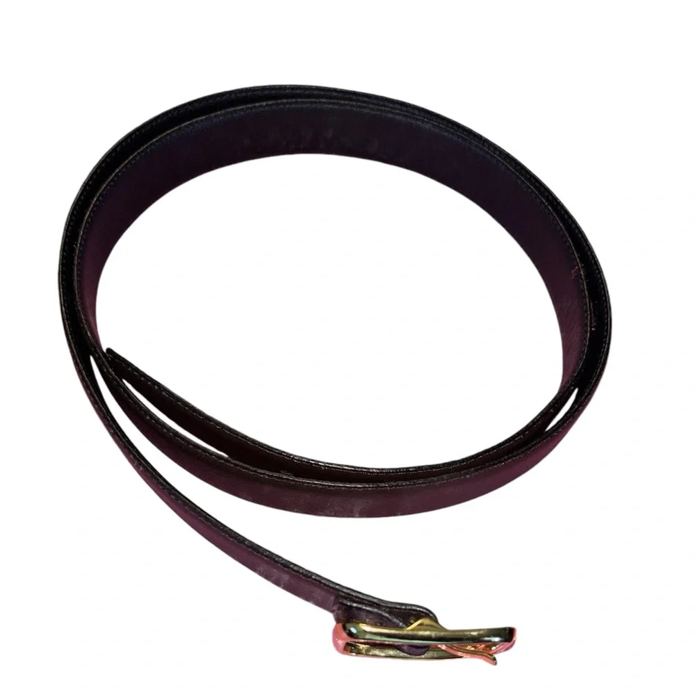 Men’s Leather Belt Size  46 Reversible Black and Brown Big and Tall Plus Size